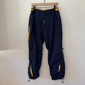 Sideout Men's Navy and Yellow Cargo Pants Y2K size 36x30